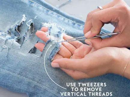How to distress jeans 2nd Way Step 2