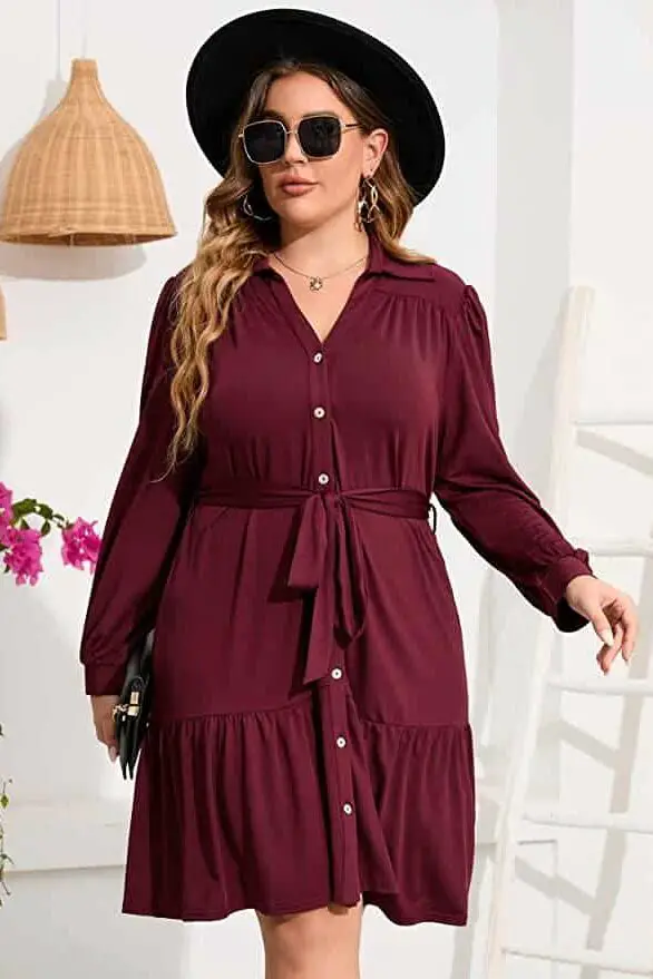 Plus Size Spring outfit ideas for women 2023 - belted dress 2