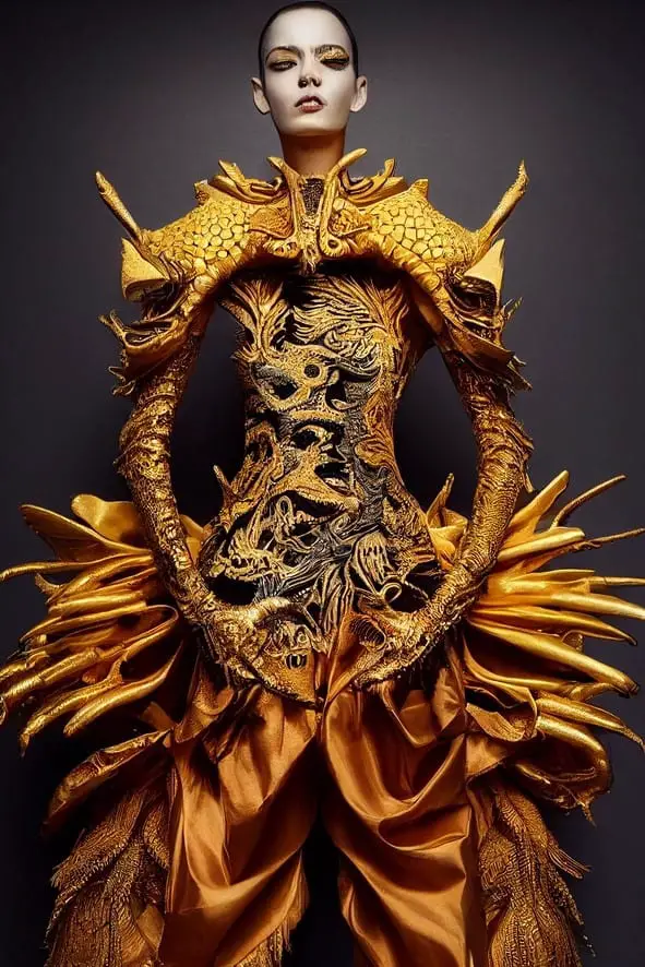 Avant-Garde Dragon Dress by Midjourney