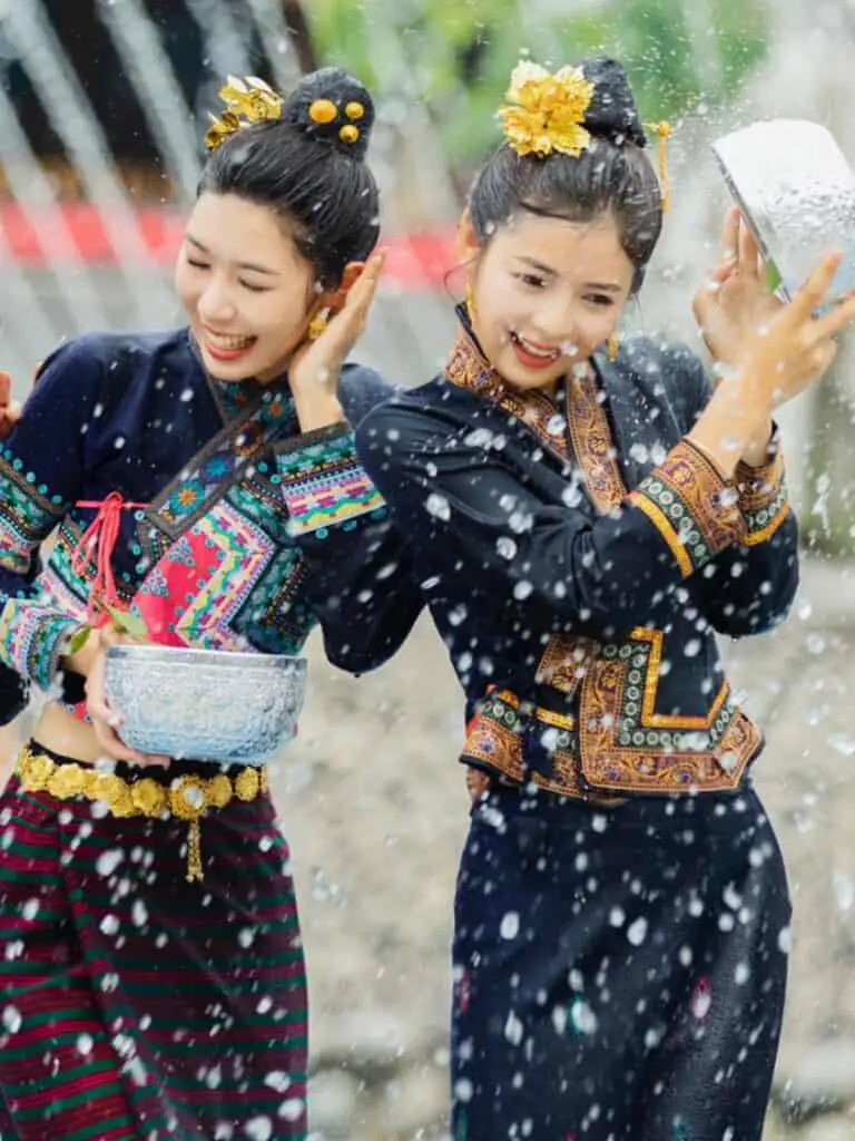 Chinese Dai girls in the Water Splashing Festival