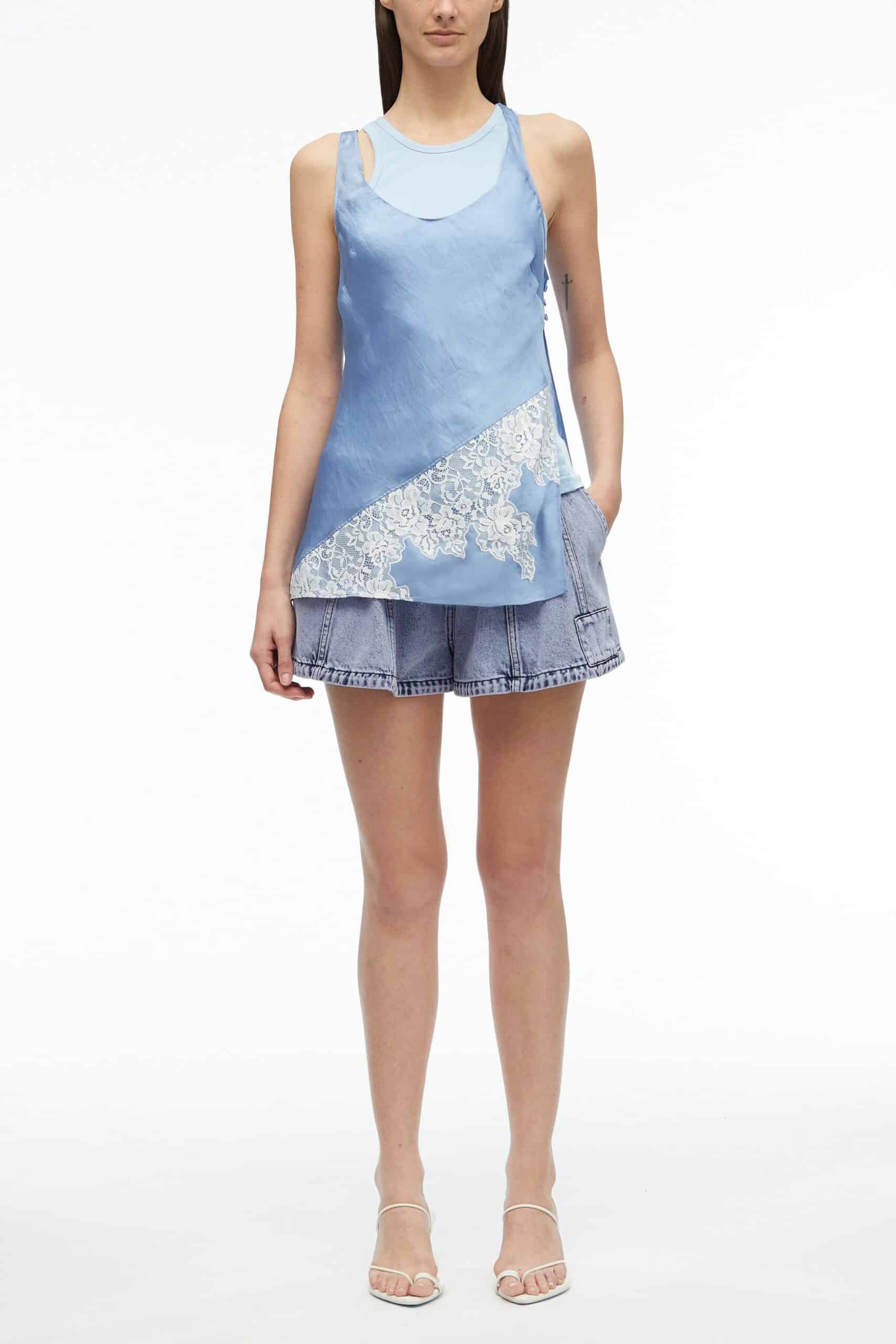 Deconstructed Jersey Tunic with Lace, Phillip Lim