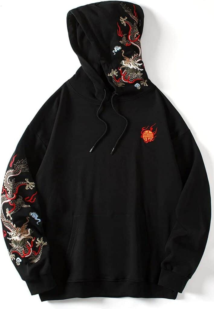 Dragon Embroidered Heavyweight Graphic Hoodies