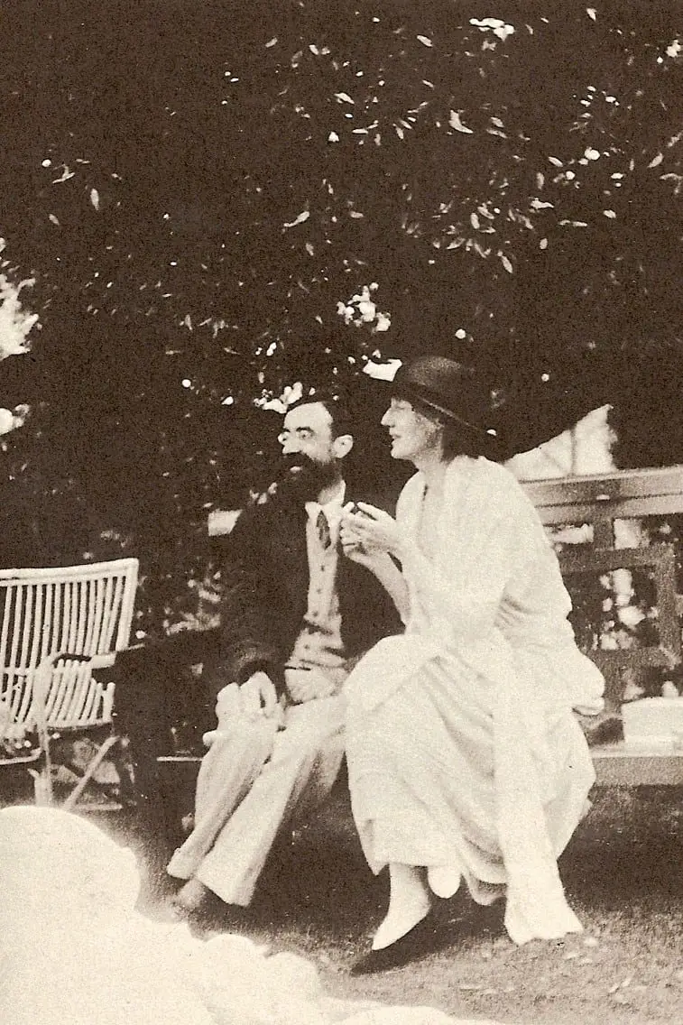 Lytton Strachey and Woolf at Garsington, from the book Lytton Strachey, His Mind and Art (1957)