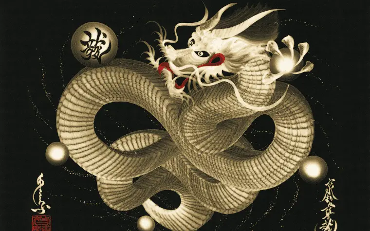 One-Stroke Dragon Art by Keisuke Teshima