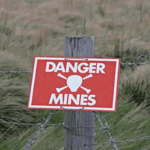 Sign of Landmine