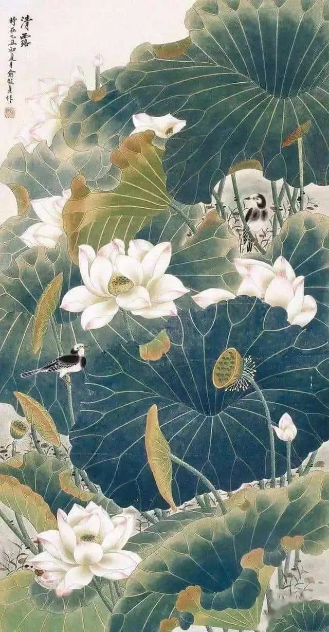Chinese Ink Painting of Lotus, by Yu Zhi Zhen