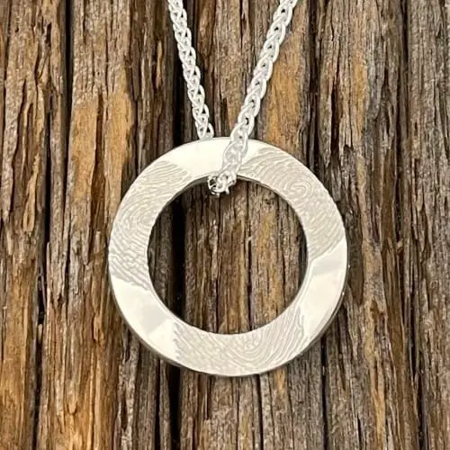 Family Circle Finger Printed Necklace