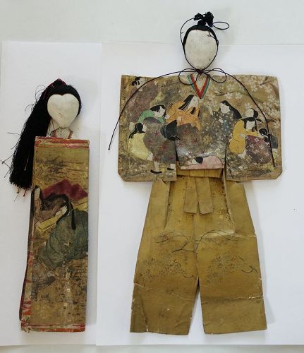 Japanese Antique Paper Hina Dolls, souce Trocadero