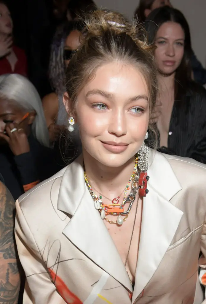 Gigi Hadid wearing Missoma necklaces