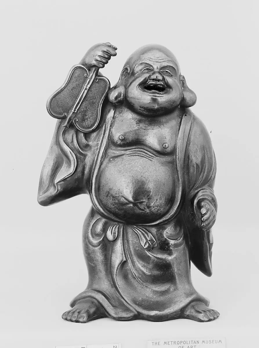 Clay figure of Hotei from the Edo period in the Metropolitan Museum of Art
