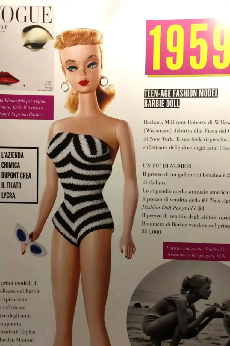 Photo of the first Barbie in the book Barbie, the Icon
