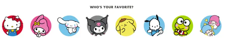 Some of Sanrio Characters, source sanrio