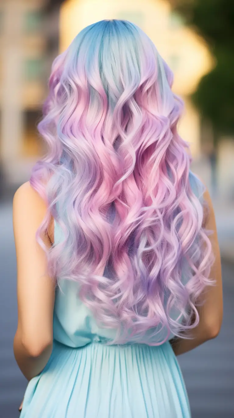 a pastel color curly hairstyle