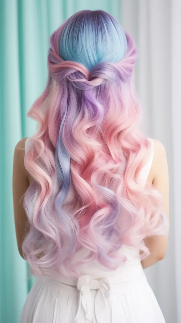 a pastel color hairstyle