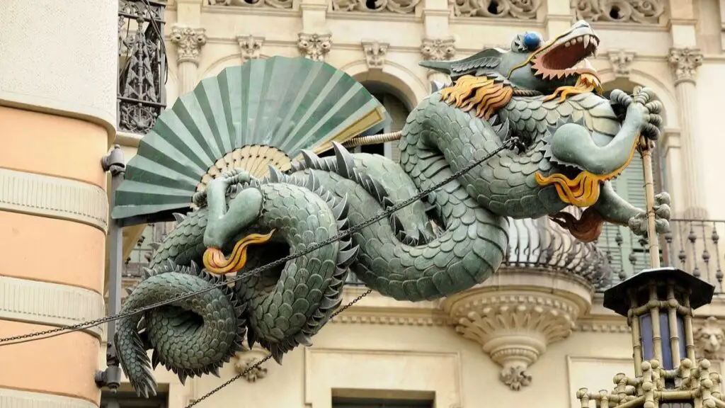 A Chinese Dragon Decoration in Barcelona