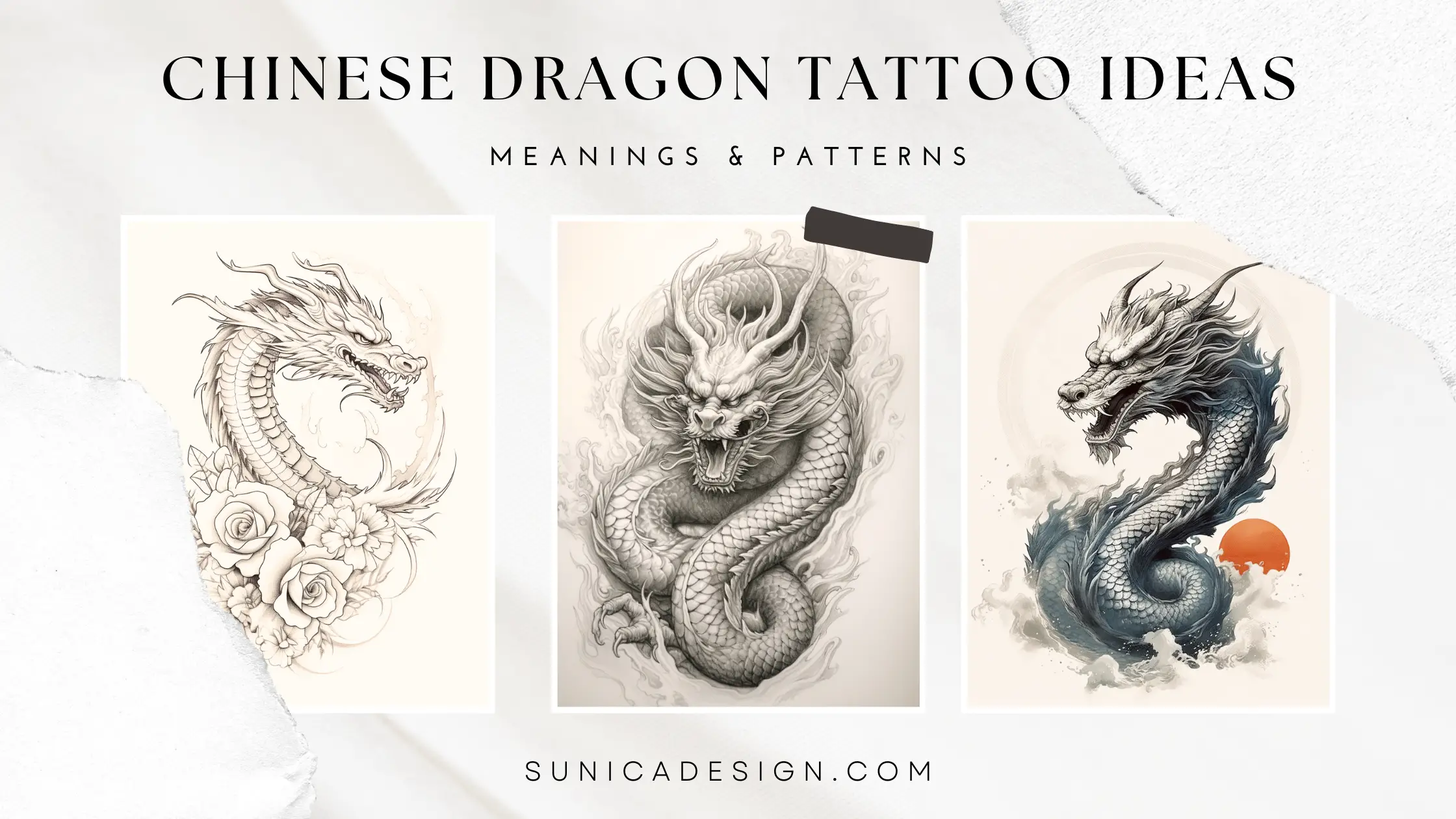 Chinese Dragon Tattoo Design. Monochrome Graphic by pch.vector · Creative  Fabrica