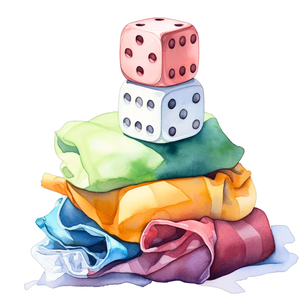 Roll dice to decide what should I wear today - transparent background