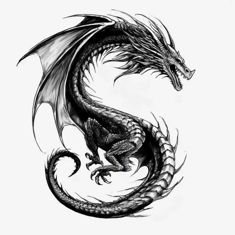 Winged Dragon Tattoo Idea 11