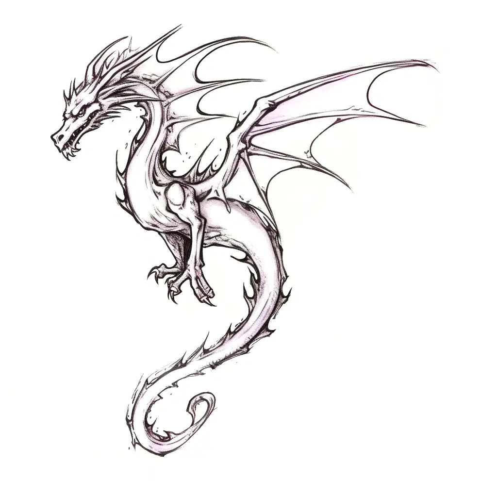 Winged Dragon Tattoo Idea 2