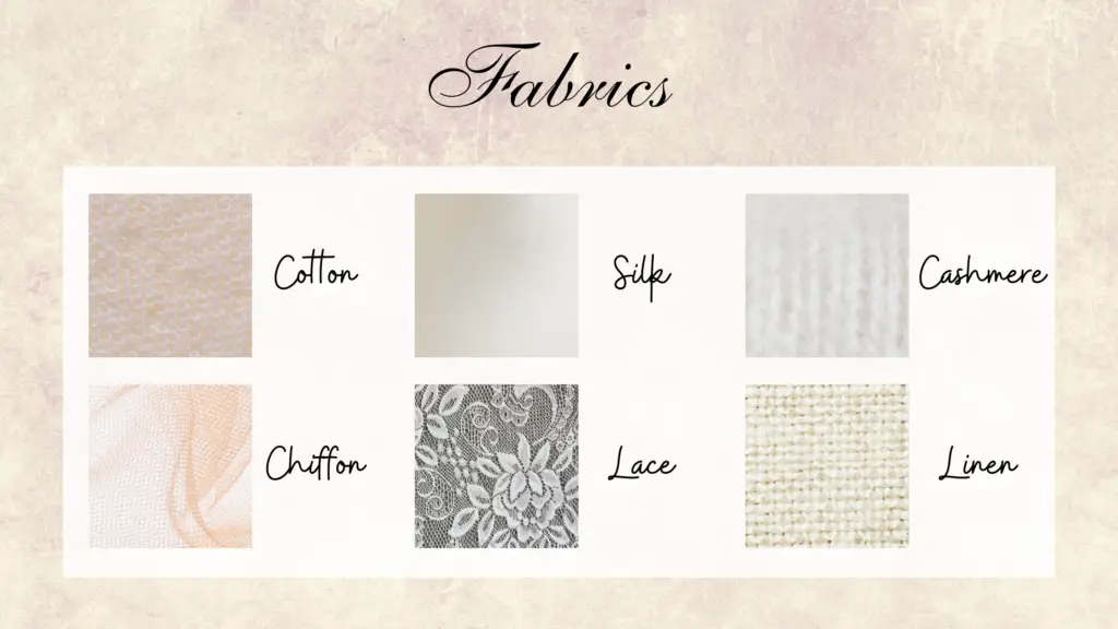 Fabrics often used in the Light Academia Fashion