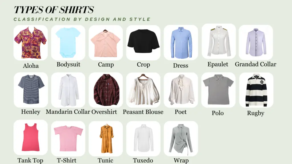 Classification of shirts by design